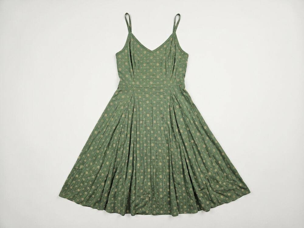 Toad Co XL Green Organic Cotton Dress Gorpcore Casual Outdoor Floral Sun